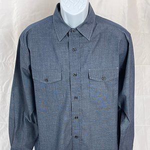 Beverly Hills Polo Club, LG Navy Blue Long-Sleeve Knit Dress Shirt